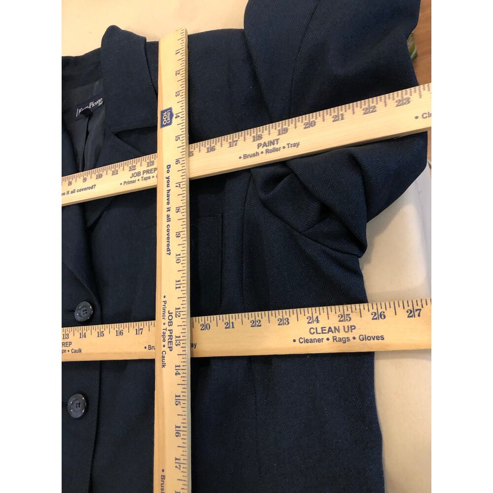 Evan-Picone Woman Plus 22W Jacket 4 Pockets Lapel Notch Collar Blue Long Sleeve - Picture 9 of 11